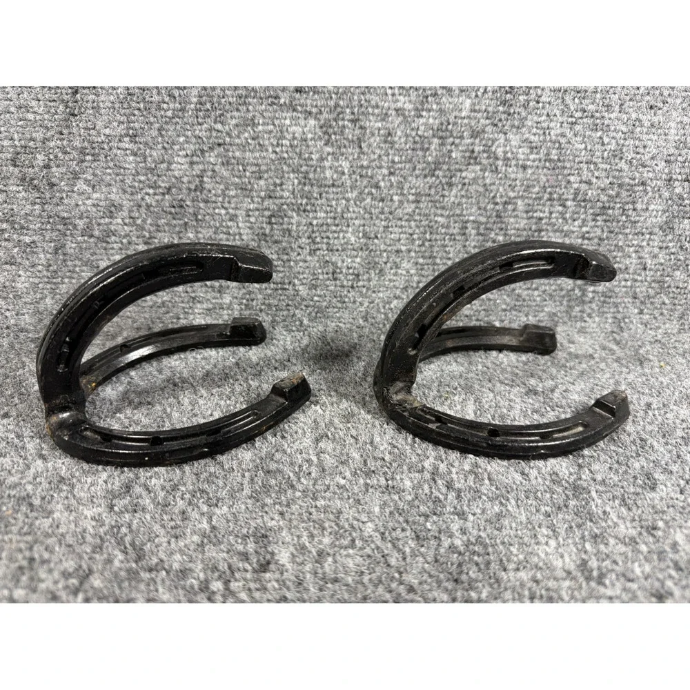 St. Croix Forge Wrought Iron Horseshoe Wall Hooks Set of 2 Rustic Cowboy Decor